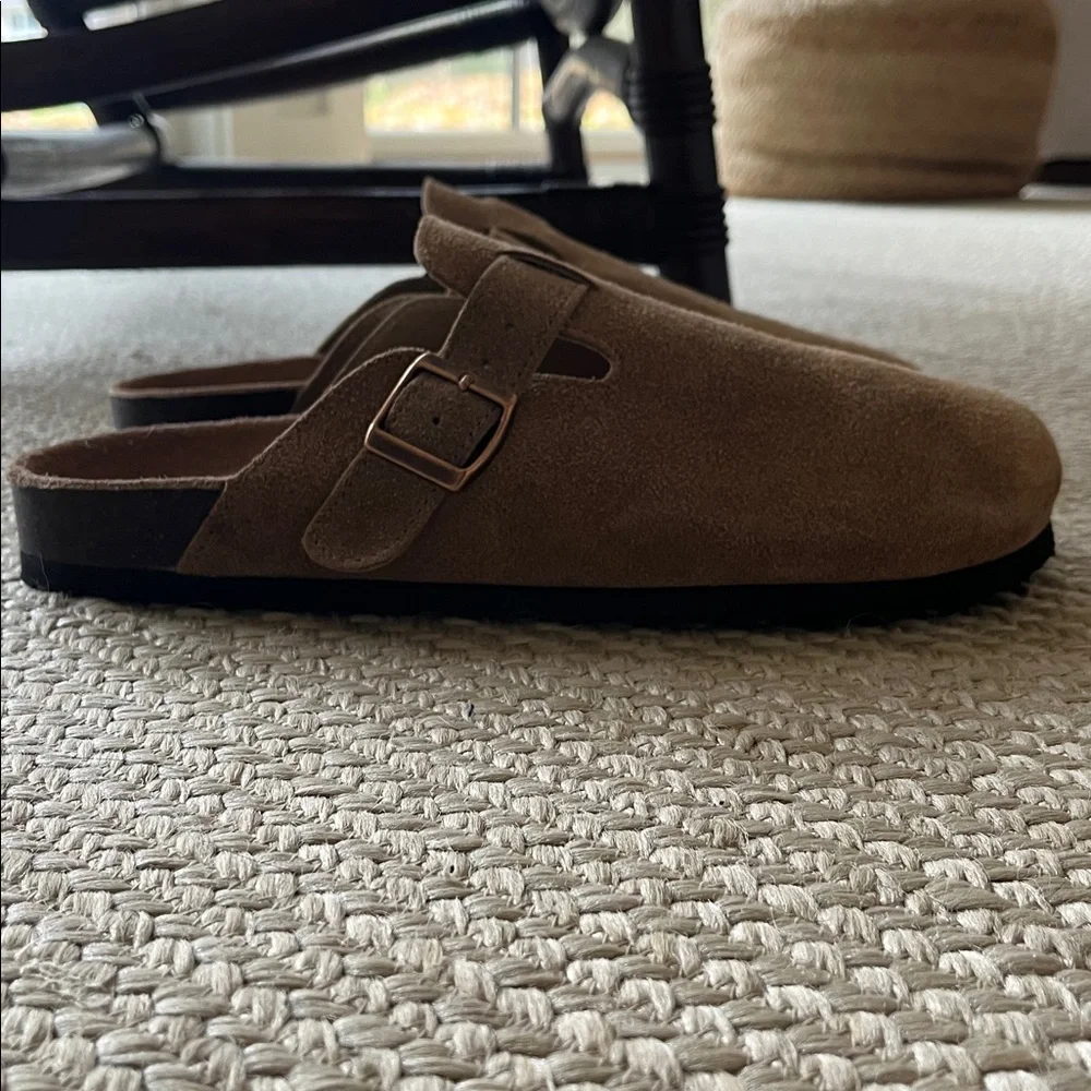 Men’s Tan Suede Birkenstock Boston lookalikes from Natura Selection. Size 10 US - Picture 4 of 7